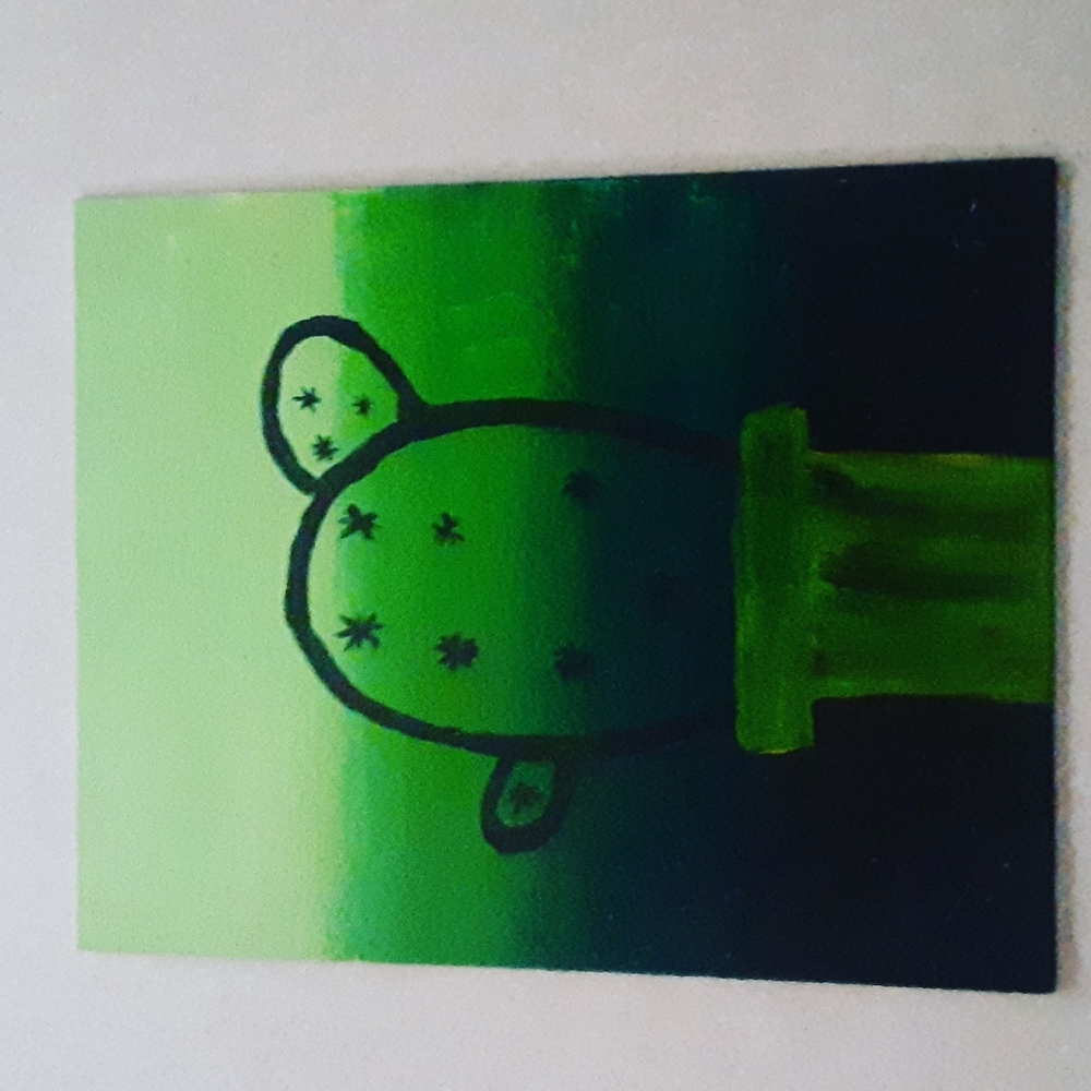 Green Cactus painting